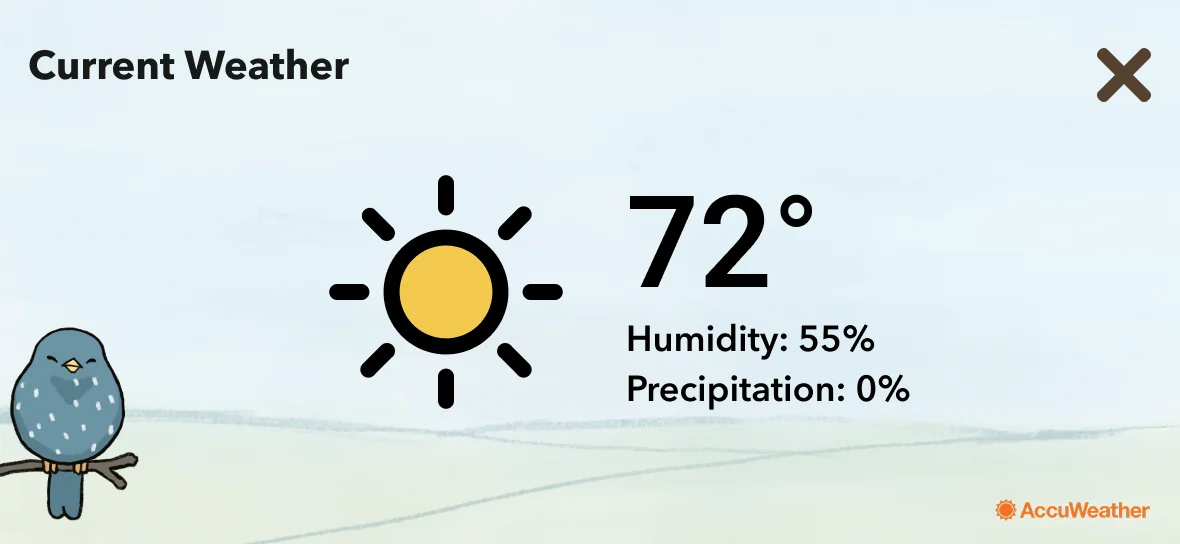 Starling screen: weather